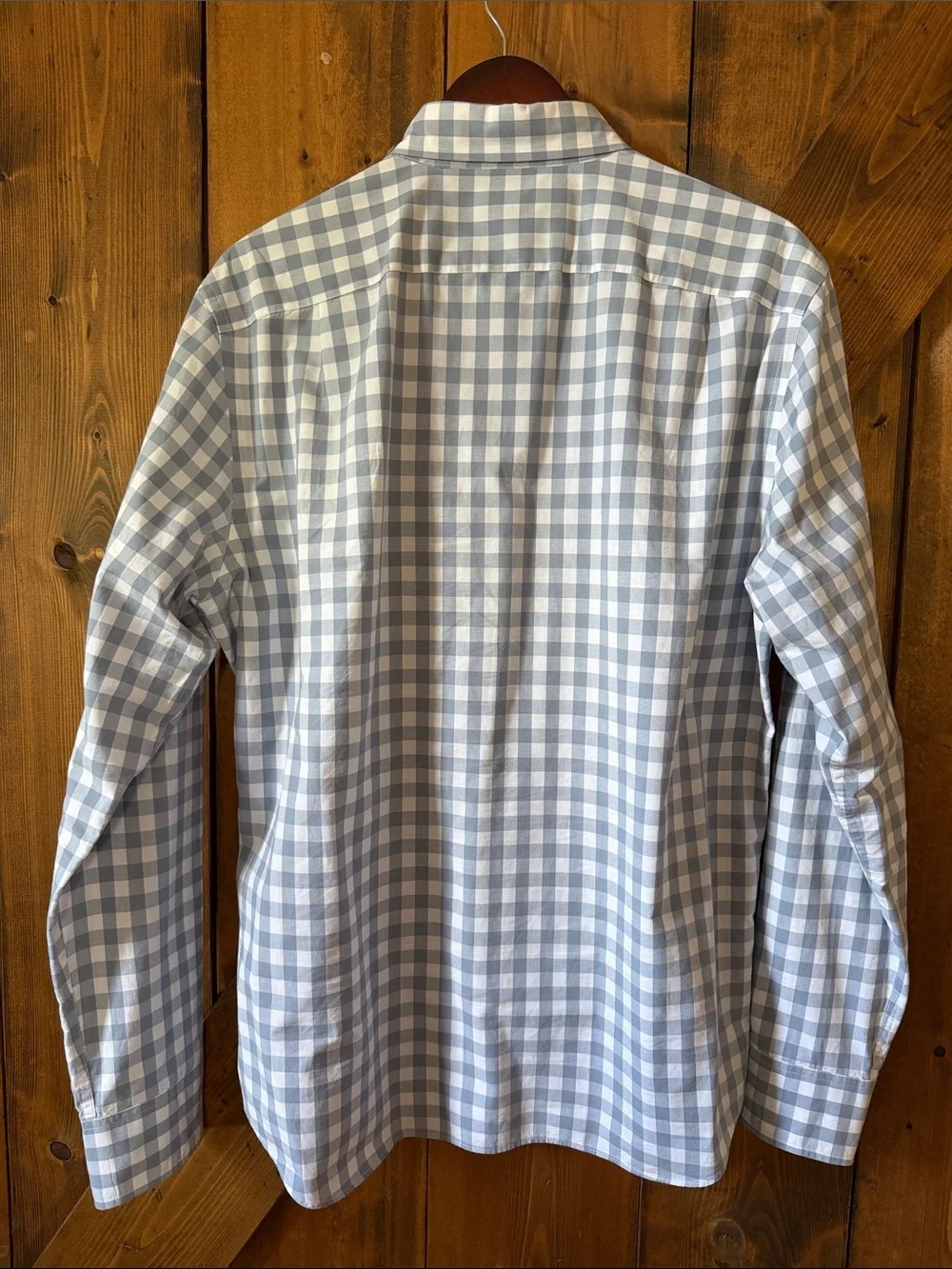 J. Crew Men’s Slim Fit Light Blue and White Gingham Button-Down Shirt